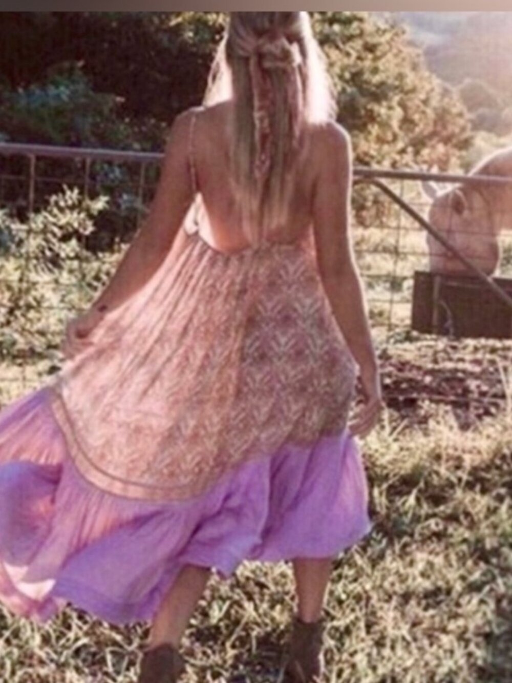 Spell & The Gypsy Jewel Strappy Dress Quartz Small NWOT Rare Boho Midi